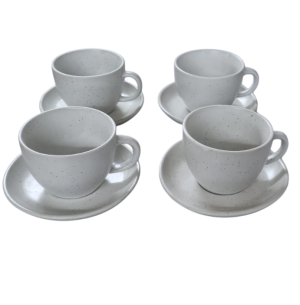 XÍCARA CERÂMICA CHÁ 210ML 4UN C/PIRES BRANCA