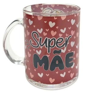 CANECA VIDRO 330ML SUPER MÃE