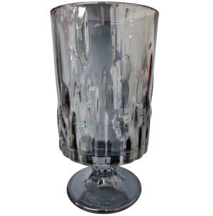 VASO VIDRO 18CM TITÂNIO CINZA