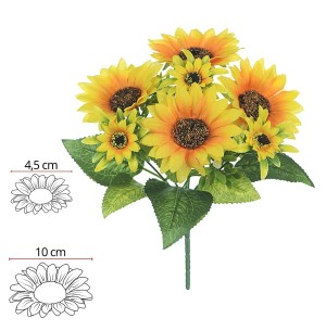 FLOR BUQUÊ GIRASSOL X7 28CM