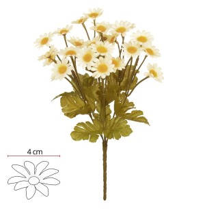 FLOR BUQUÊ MARGARIDA X7 29CM CREME