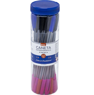 CANETA ESFER.0.7MM PONTA DUPLA POTE 24UN