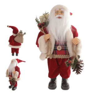 PAPAI NOEL 30CM VM C/ PINHA/SACO PRESENTE
