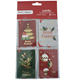  CARTÃO NATAL MINI 5X8CM 8UN