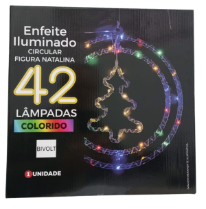 PISCA CIRCÚLO ÁRVORE 42LEDS 32CM COR BIVOLT
