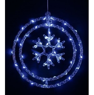 PISCA CIRCÚLO FLOCO DE NEVE 47LEDS 32CM BR BIVOLT