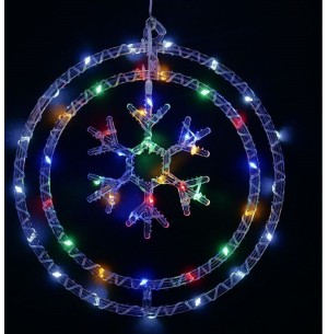 PISCA CIRCÚLO FLOCO DE NEVE 47LEDS 32CM COR BIVOLT