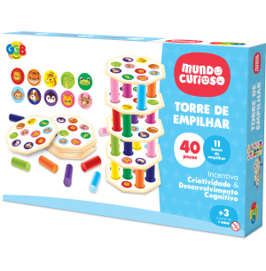 PEDAGÓGICO TORRE DE EMPILHAR DIVERTIDA 40PÇS