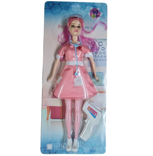 BONECA MAGRA 31CM MÉDICA COM ACESSÓRIOS. 