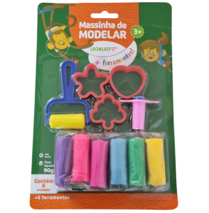 KIT MASSA MODELAR 6 CORES 5PÇS