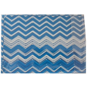 SACO METAL 15X20CM 50UN CHEVRON AZUL
