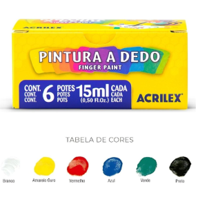 PINTURA A DEDO 15ML C/6 SORTIDA