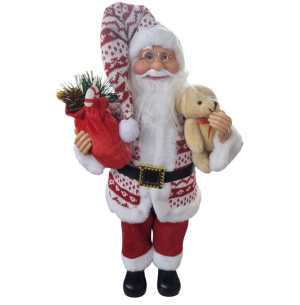 PAPAI NOEL 46CM C/ SACO E URSO