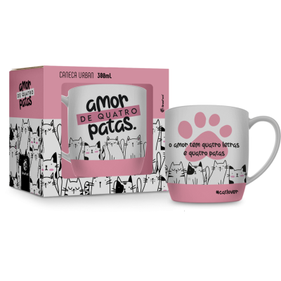 CANECA PORC.300ML URBAN AMOR DE QUATRO PATAS CAT