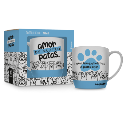 CANECA PORC.300ML URBAN AMOR DE QUATRO PATAS DOG