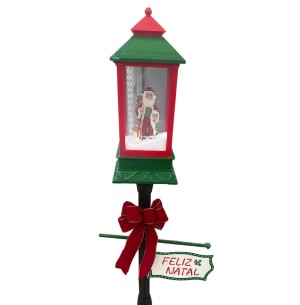  POSTE NATALINO VERMELHO E VD C/ PAPAI NOEL