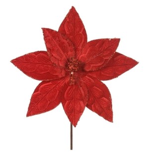  FLOR BICO DE PAPAGAIO VELUDO GLITTER 30CM VM