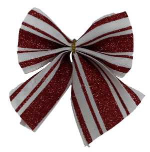  ENFEITE LAÇO 9CM 3UN VM/BR GLITTER