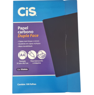 PAPEL CARBONO A4 VIOLETA DUPLA FACE 100FLS