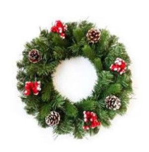  GUIRLANDA DECORADA 40CM PINHA/AZEVINHO