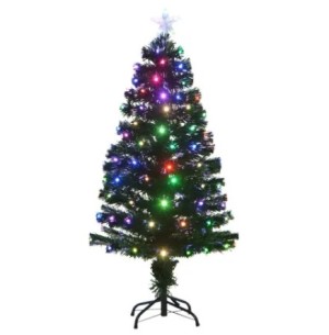 ÁRVORE LED 150CM FIBRA ÓTICA PÉ METAL COR