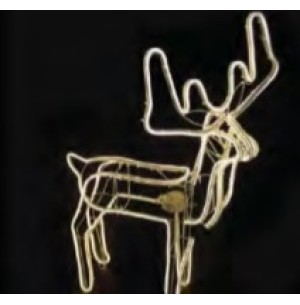 FIGURA RENA LED MANGUEIRA C/ MOVIMENTO MACHO AMARELO 62X15X90CM