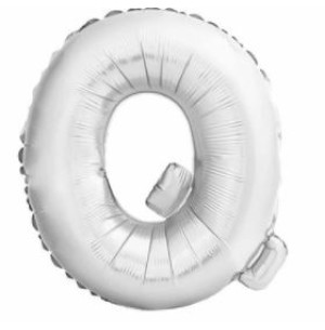 FESTA BALÃO PRATA 40CM LETRA Q 2UN