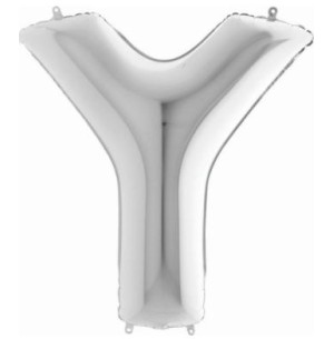 FESTA BALÃO PRATA 40CM LETRA Y 2UN