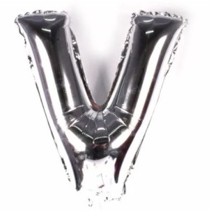 FESTA BALÃO PRATA 40CM LETRA V 2UN